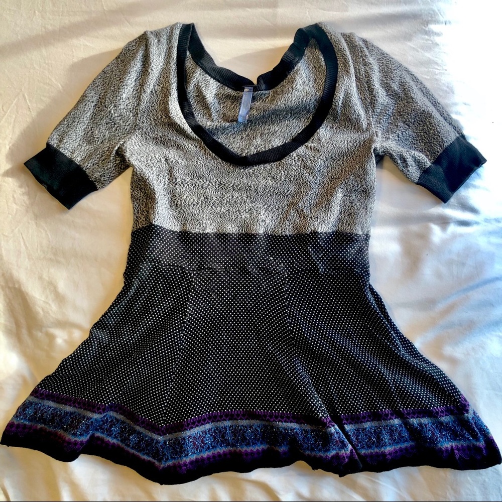Free People Peplum Short Sleeve Sweater Top